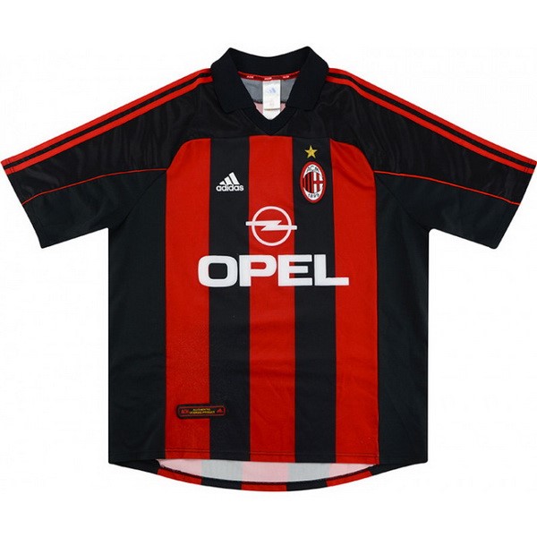 Tailandia Camiseta AC Milan 1ª Kit Retro 2000 2002 Rojo